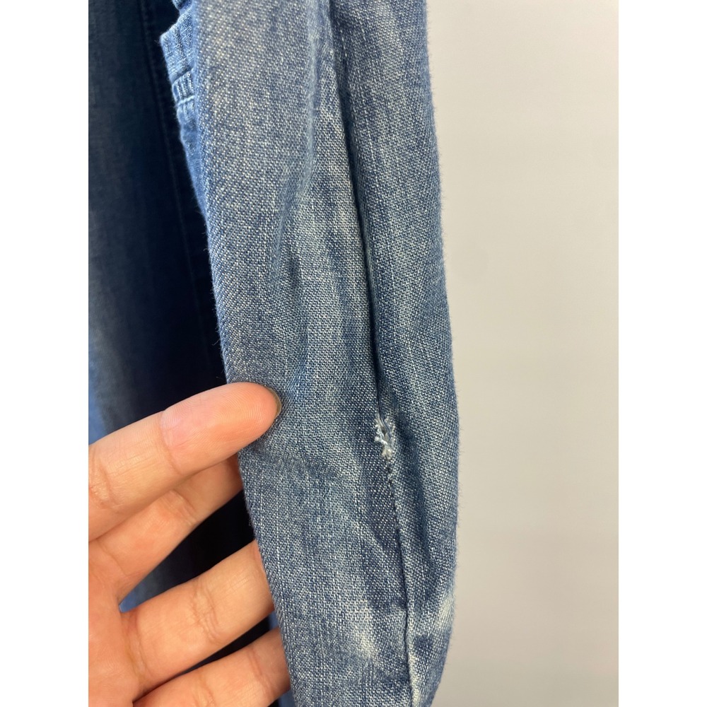 Pilcro Chambray Femme Denim Halter Wide Leg Jumpsuit Retro Blue Women Size 8 - Picture 8 of 16